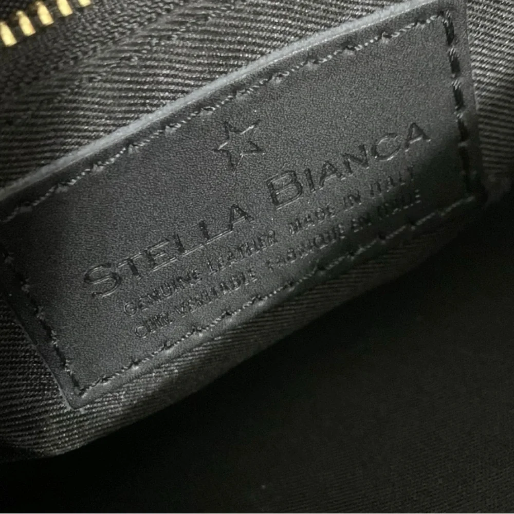 STELLA BIANCA Purple/Black Genuine Leather Flap Crossbody Shoulder Bag Italy - Picture 9 of 10